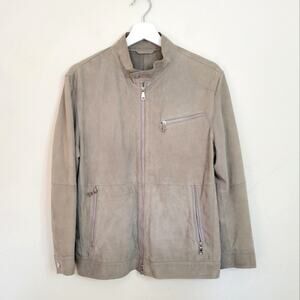 Mabrun Genuine Suede Zip Front Jacket